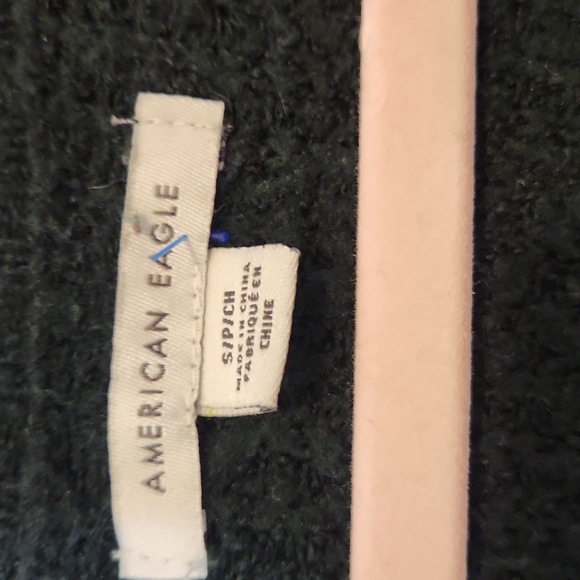 🎅American Eagle Outfitters Black Textured Sweater Oversized Small - Picture 2 of 7